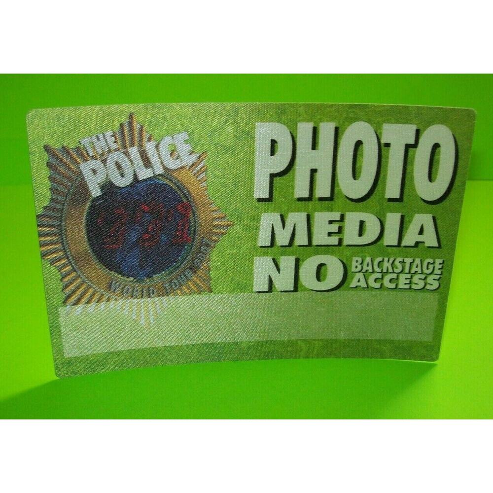 The Police Backstage Pass Concert World Tour Original Otto 2007 Over Sized Green